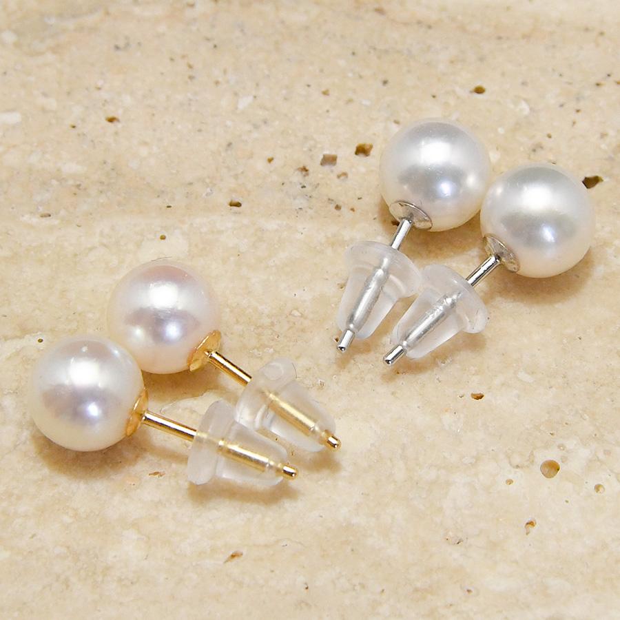 7-7.5mm アコヤ真珠 K14WG K18YG ピアス カジュアルにも使える万能