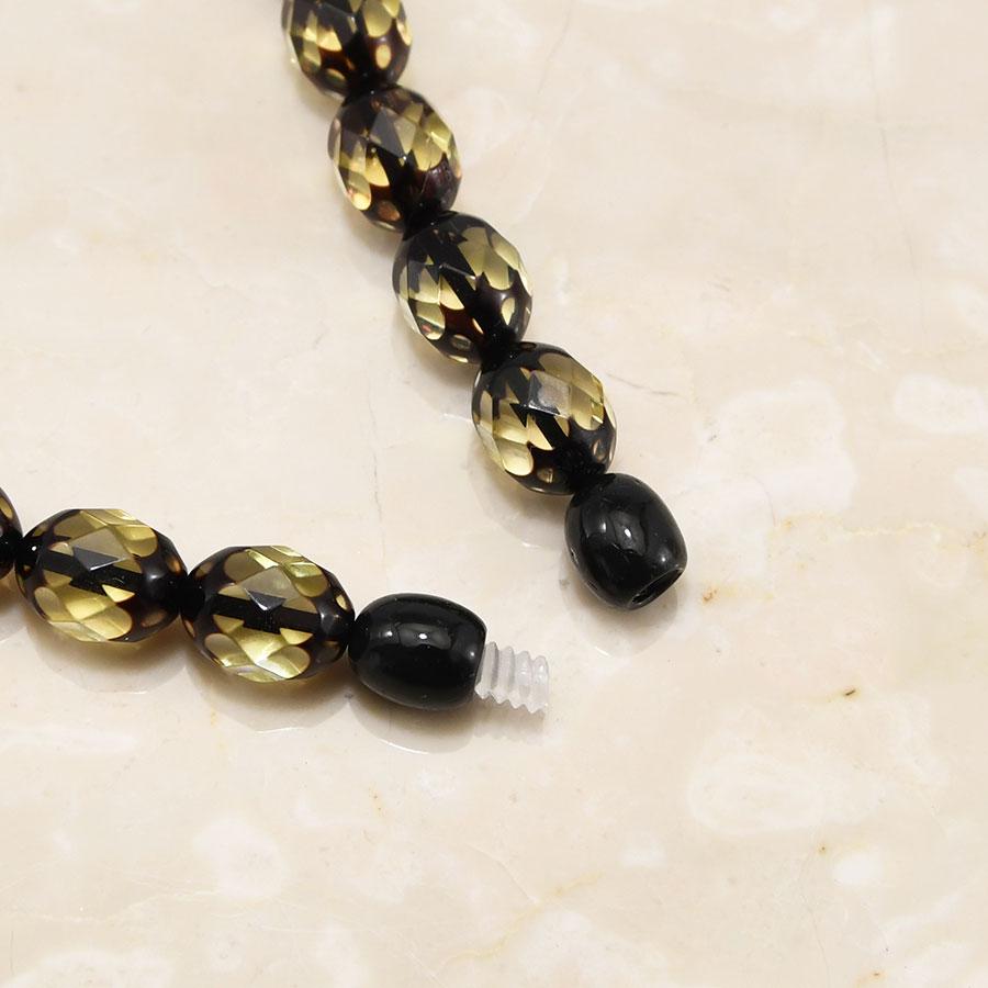 ファセットカット アンバー ネックレス キラキラ で シック な