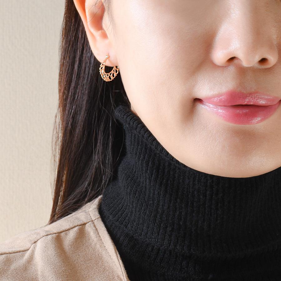碌山 K10YG フープ ダイヤモンド ピアス　109E0215-GWの画像