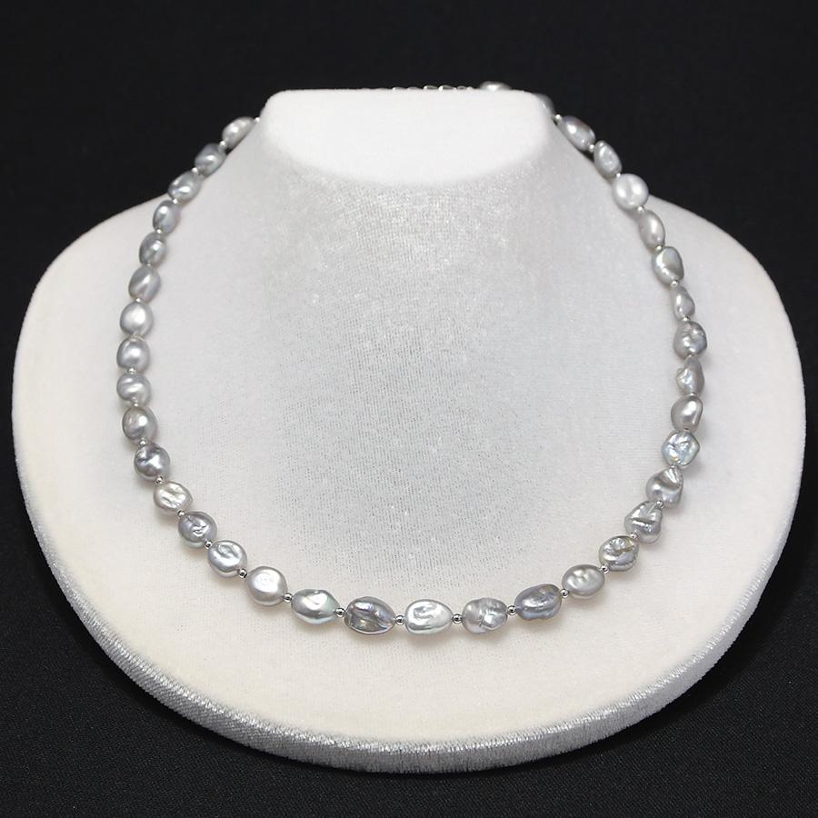 yaacc_handwork バロックパールネックレス シルバー yaacc_handwork バロックパールネックレス シルバー