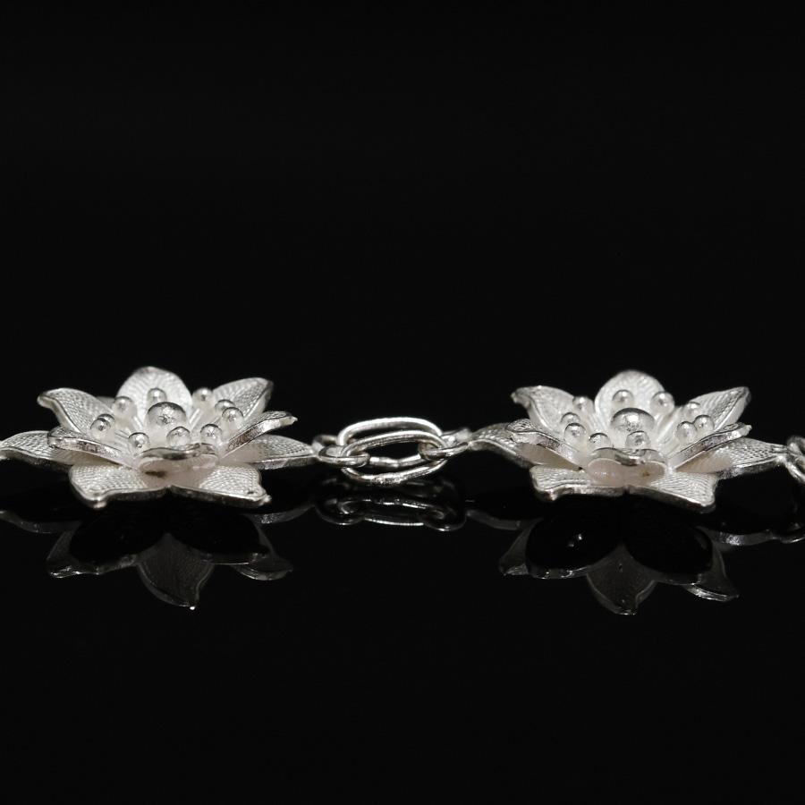 エイ革　ブレスレット　フラワーモチーフ　ラインストーン　シルバー925 楽天市場】シルバー フィリグリー フラワー ブレスレット 繊細に