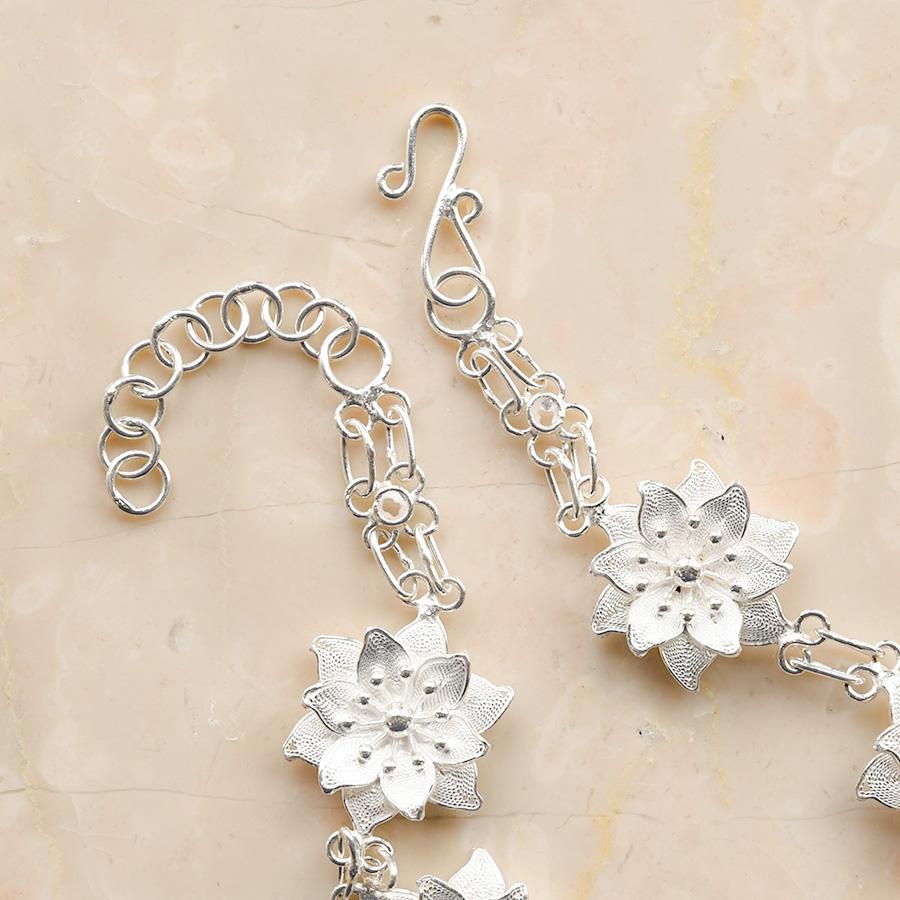 フラワーモチーフ シルバー ブレスレット Binich フラワー シルバーブレスレット メンズ レディース