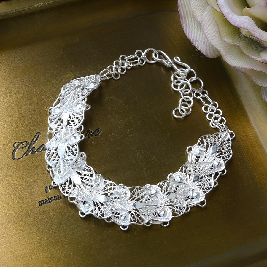 SILVER S925 銀線細工 中国七宝 ブレスレット2セット アンティーク SILVER S925 銀線細工 中国七宝 ブレスレット2セット アンティーク