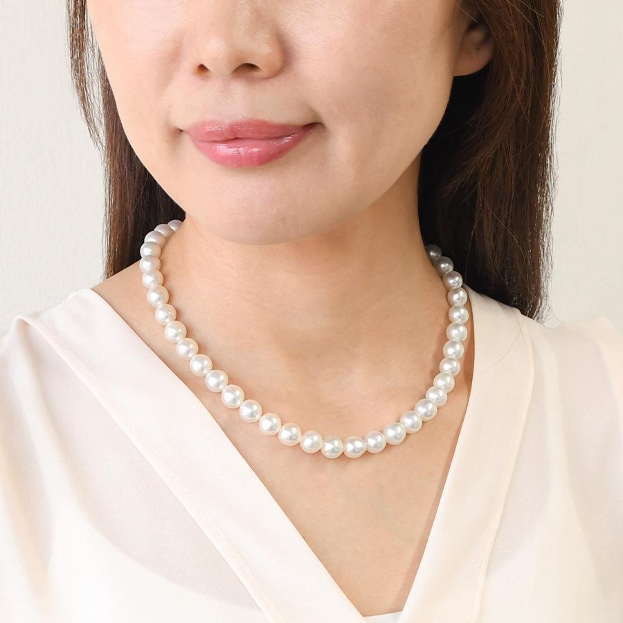 アコヤ真珠 花珠級 8-8.5mm akoya パール優美 スルーネックレス K18