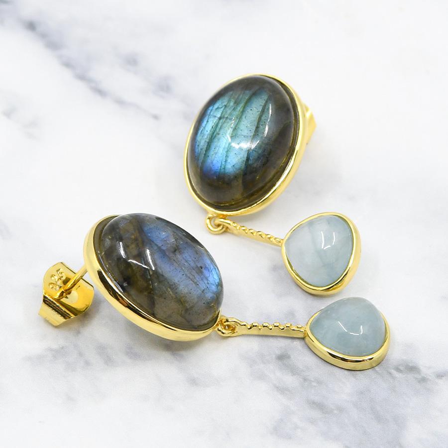 り*な様 未使用 agete ピアスチャーム ラブラドライト シェル アクアマリ り*な様 未使用 agete ピアスチャーム ラブラドライト シェル