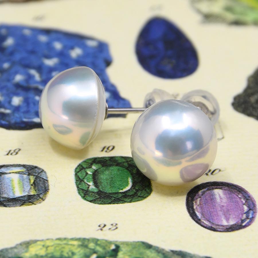 セミアンティーク 特大！ 約18mm☆ マベ真珠 パール 銀製 リング 美品  