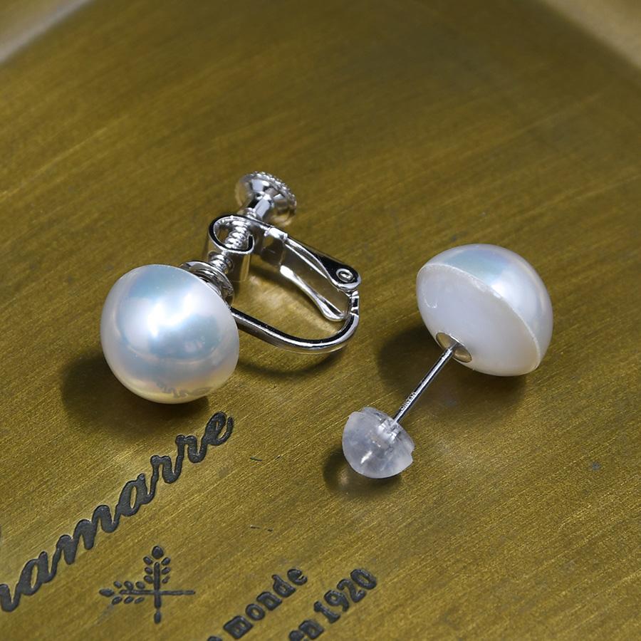 特級 10mm 淡水真珠 ピアス イヤリング マベ K18 K14 SV925 最上