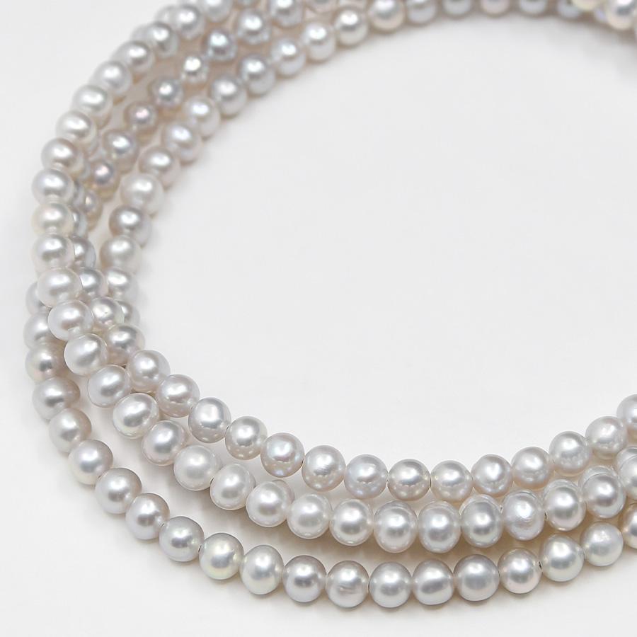 特級 グレー ベビーパール ネックレス 3.5-4mm 淡水真珠 : ルコリエ