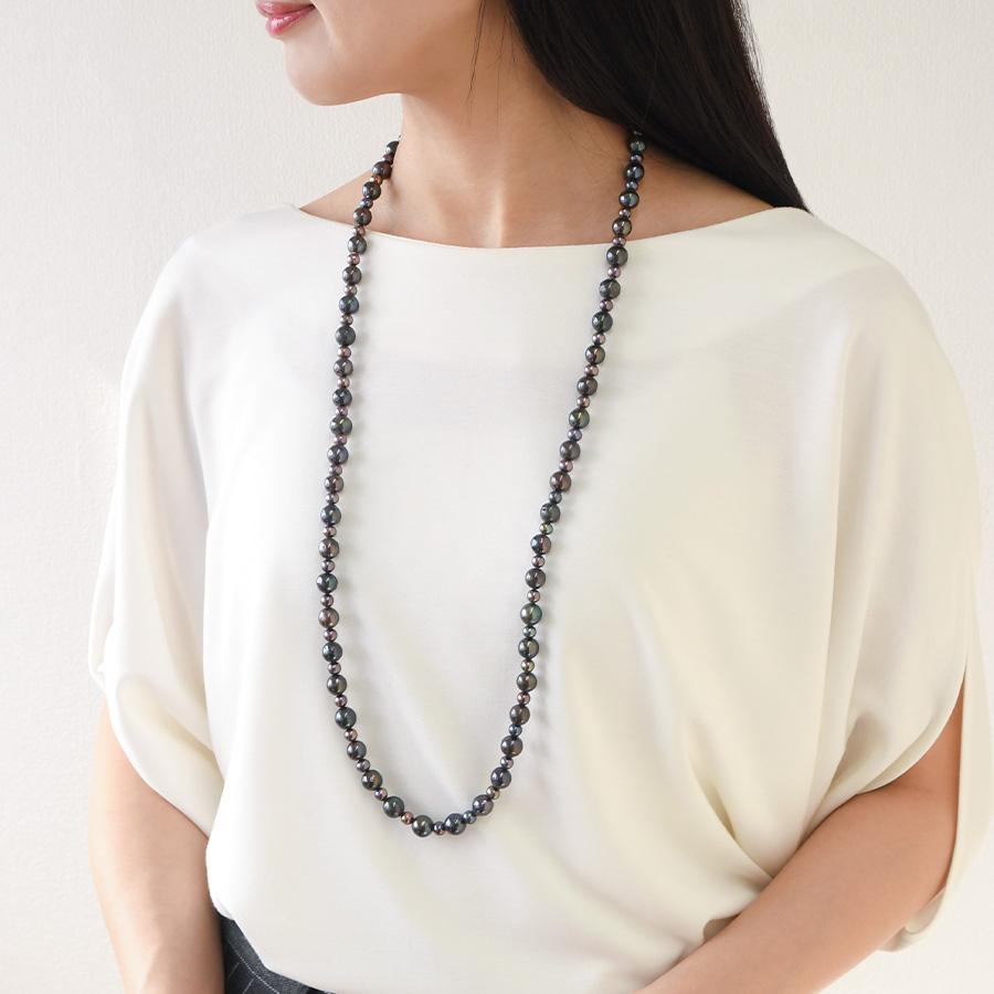 パール ロングネックレス LANVIN en Bleu ネックレス パール ロングネックレス レディース