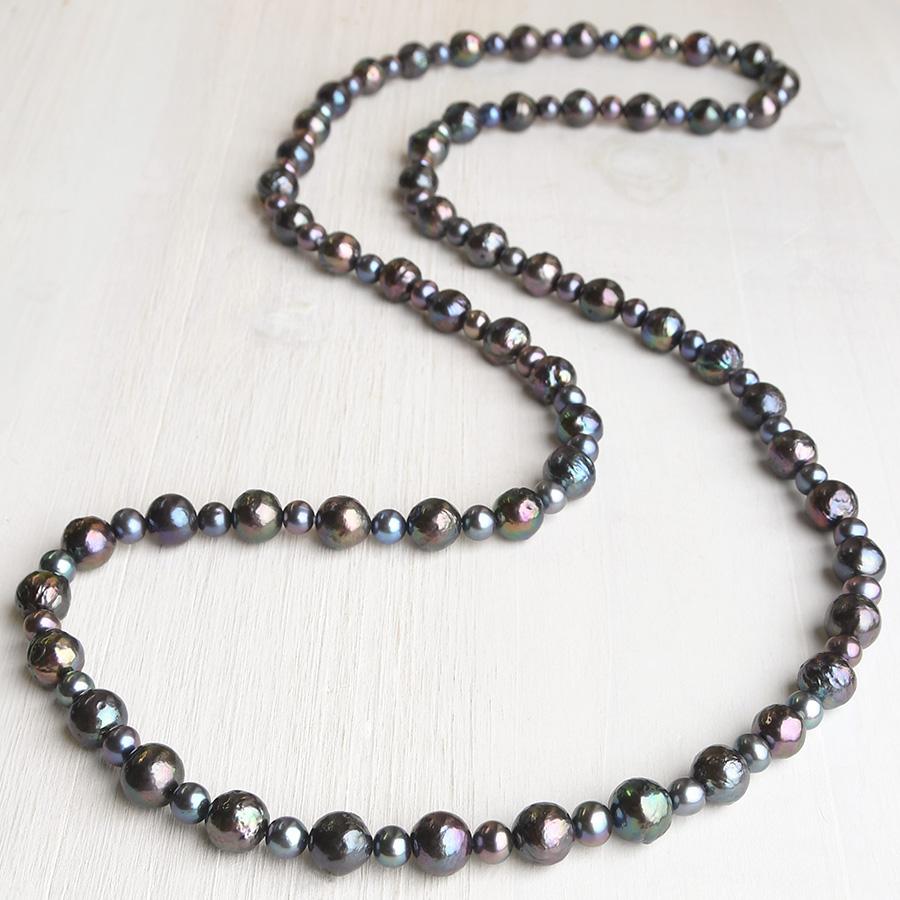 最終価格【美品】YLEVE パール×シルバー ロングネックレス 90cm メンズ ガラスパールロングネックレス（90cm） | WORKSHOP tukushi