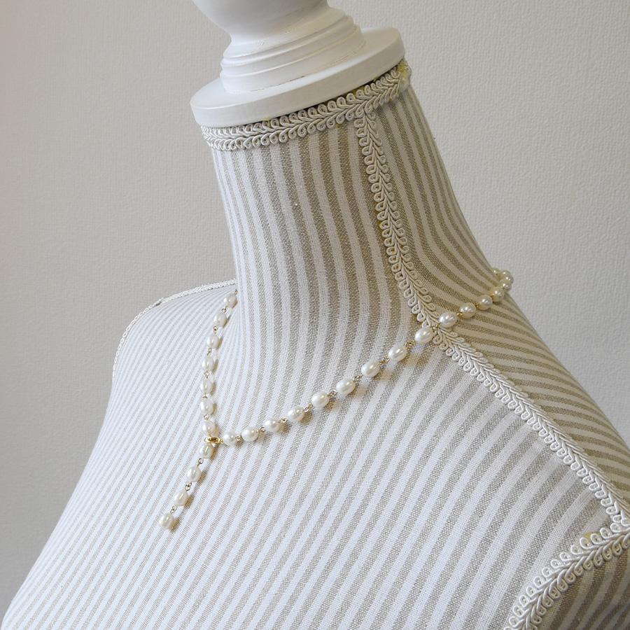 マベ真珠 淡水真珠 コンビネックレス 取り外せるクリッカーペンダント