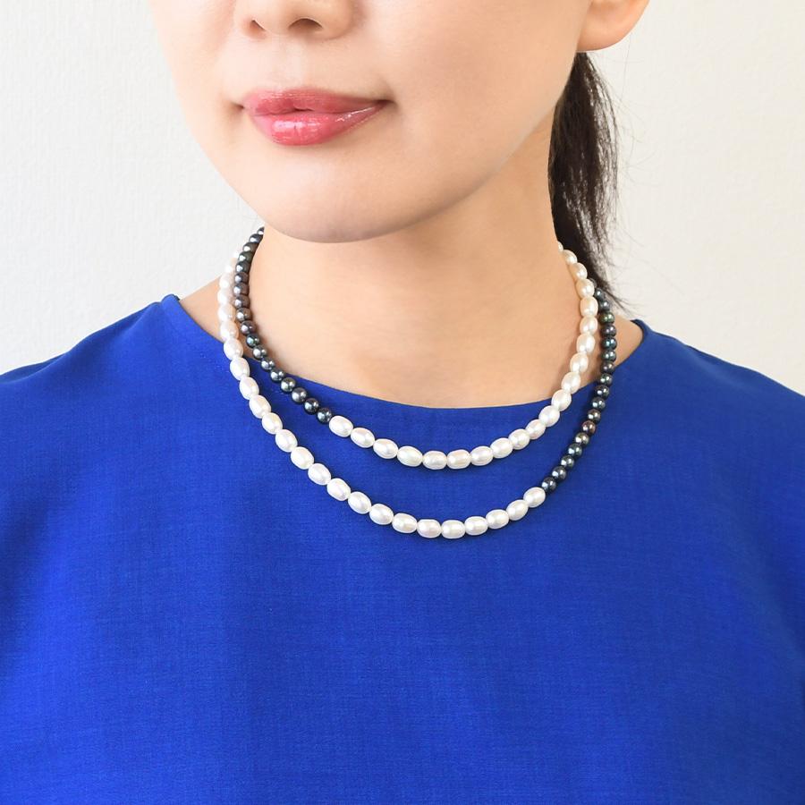 ベビーパール アコヤ真珠 ホワイト 淡水真珠 ロングネックレス