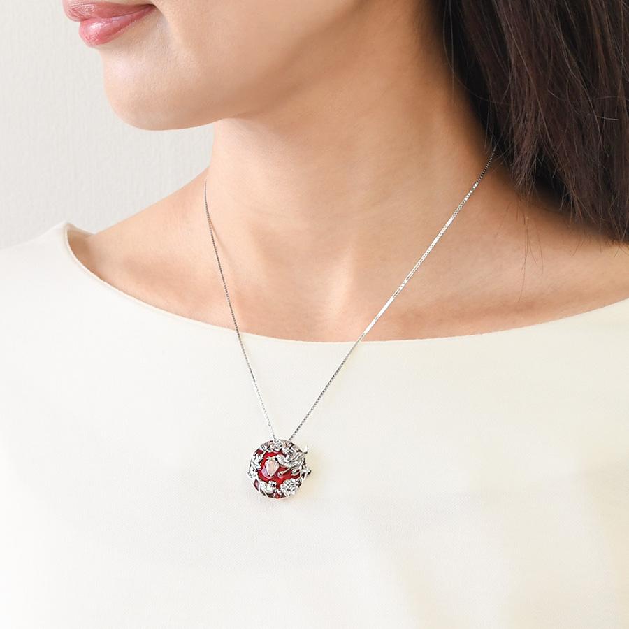 碌山 ウィリアムモリス いちご泥棒 ローズクォーツ ブローチペンダント