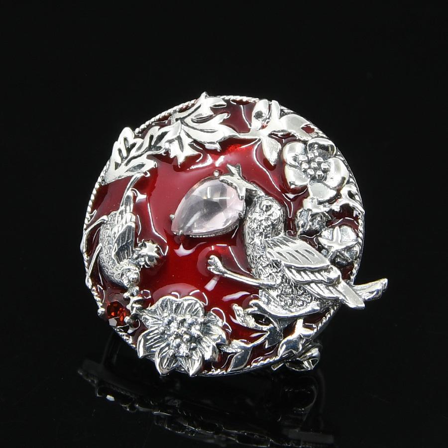 碌山 ウィリアムモリス いちご泥棒 ローズクォーツ ブローチペンダント　 国内唯一のウイリアム モリスの公式ジュエリー William Morris 405C0037-TY |  | 03