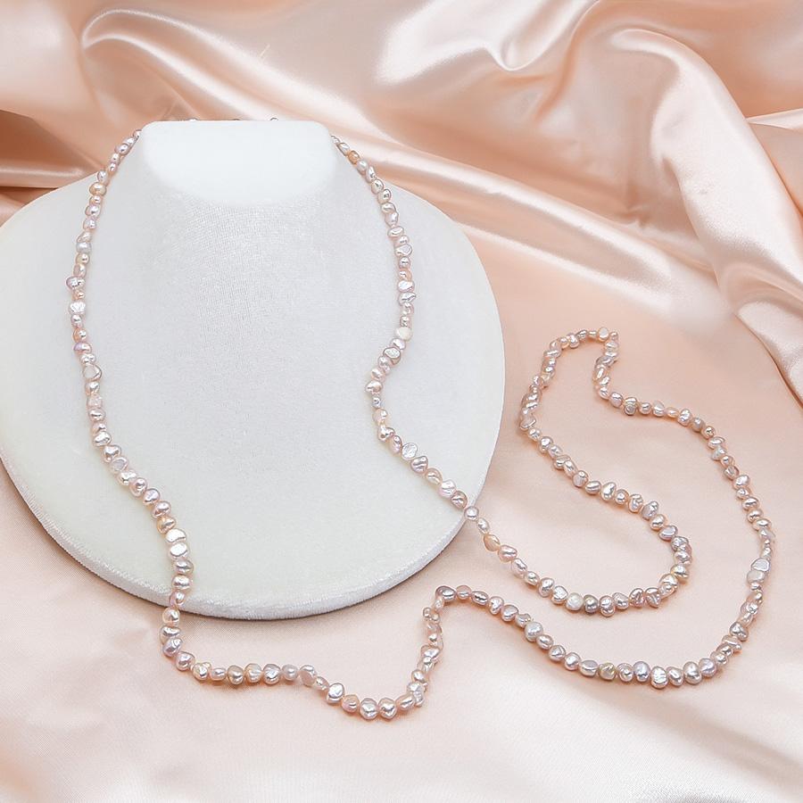 100cm バロックパール ロングネックレス ホワイト ピンク 愛らしいケシバロック エンドレス |  | 01