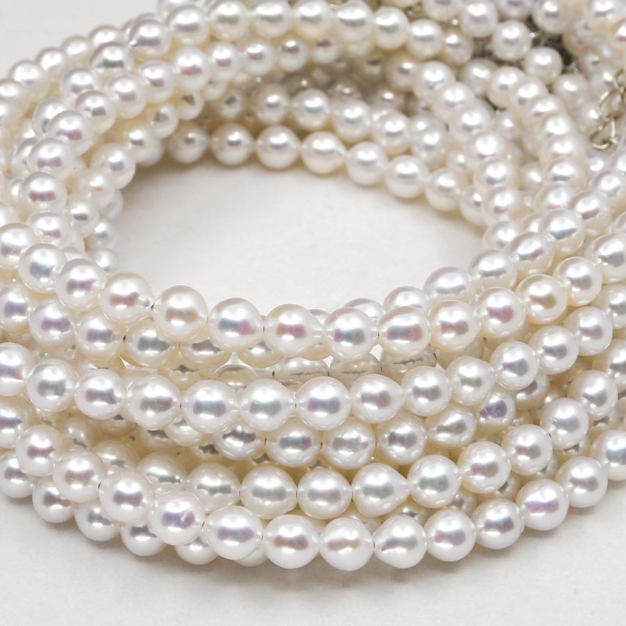 ホワイト ベビーパール ネックレス 4mm 有核 淡水真珠 特級てり NA11 |  | 06