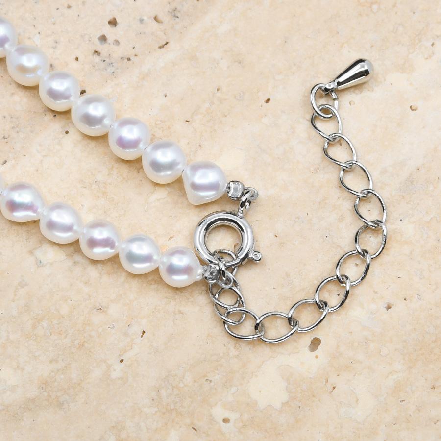 ホワイト ベビーパール ネックレス 4mm 有核 淡水真珠 特級てり NA11 |  | 07