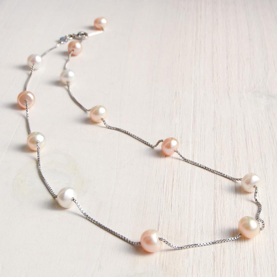 マルチカラー 淡水真珠 ステーション ネックレス KA60 : ルコリエYahoo