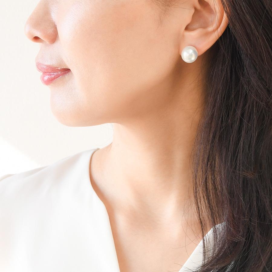 訳あり超特価 極てり 12mm 淡水真珠 ピアス イヤリング |  | 01