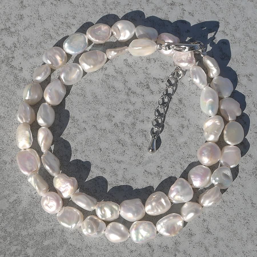 ケシ バロックパール ネックレス　普段使いに丁度いい 淡水真珠 ナチュラルなシェイプ NA37 |  | 03