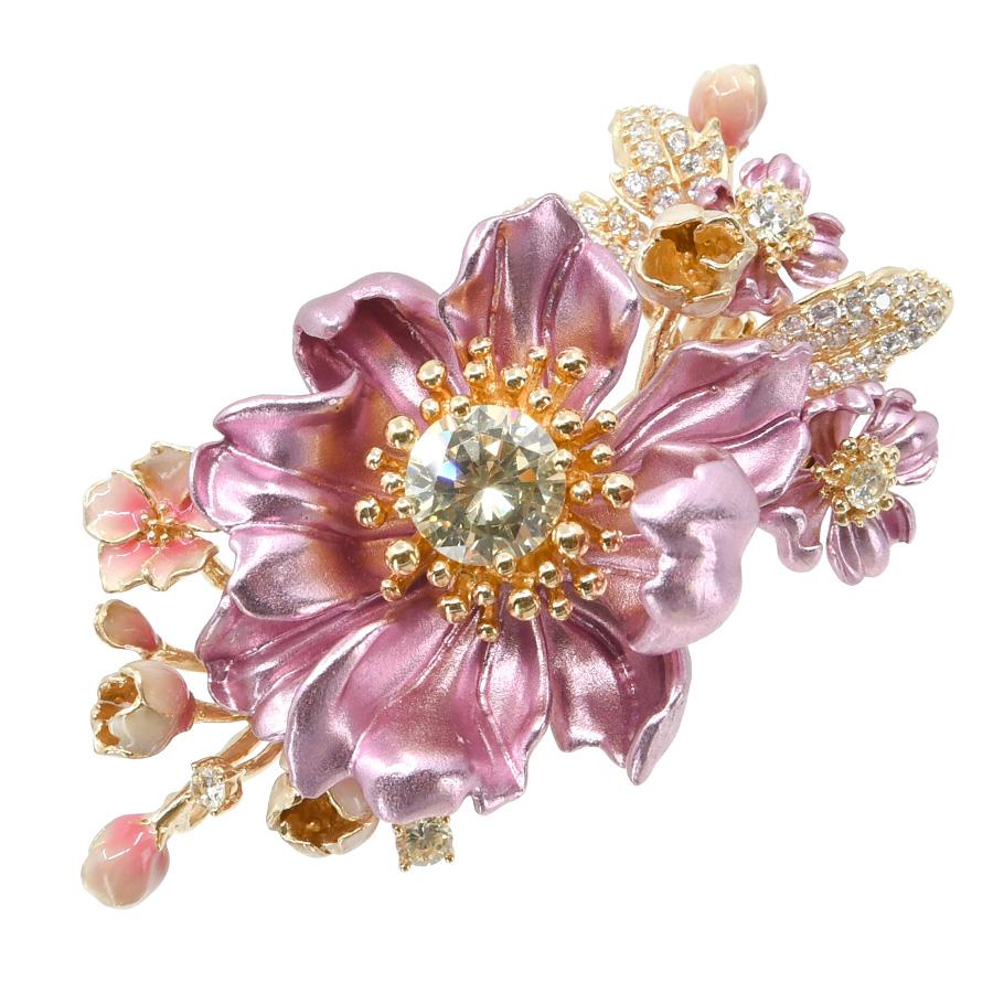 ピンク フラワー ブローチ エナメル メタリック KA18 2PS0178201300GP |  | 03