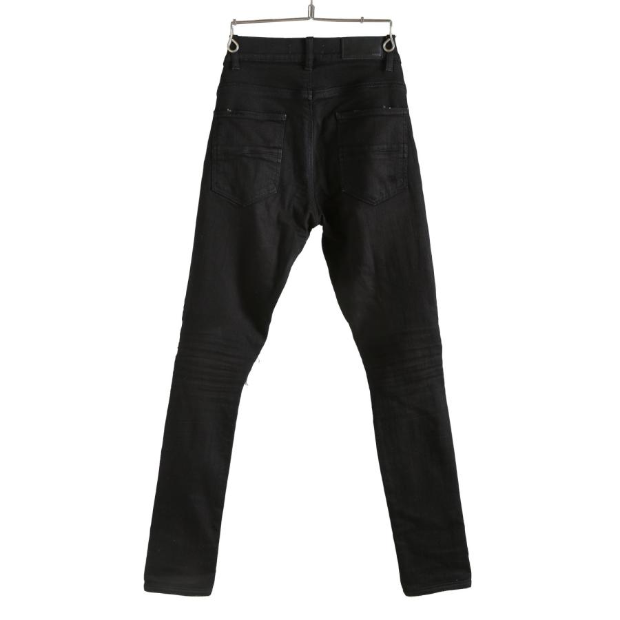 AMIRI アミリ / MX1 レザー 蛇腹 デニム パンツ クラッシュ加工 / size 