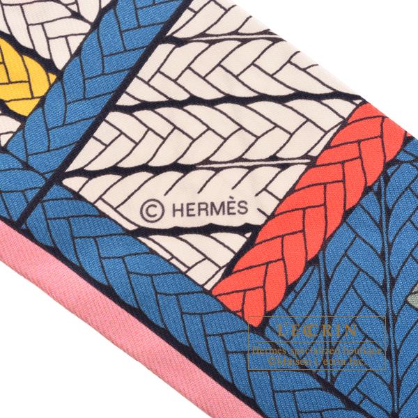 HERMES エルメス ツイリー トレスH ブルーコバルト/ローズ/ヴェール 