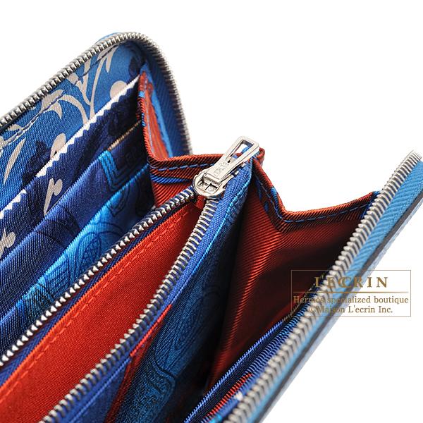 H*O様 【極美品】37-エルメス アザップ シルクイン ヴォーエプソン ブルー エルメス アザップ シルクイン コンパクト ブラック/ ブルー