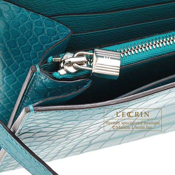 HERMES エルメス ケリーウォレット アリゲーター ブルーパオン エルメス HERMES ケリーウォレット ケリーウォレットロング 財布