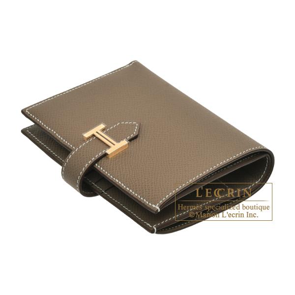 HERMES エルメス ベアンコンパクト エトゥープ ヴォーエプソン HERMES エルメス ベアンコンパクト エトゥープ ヴォーエプソン