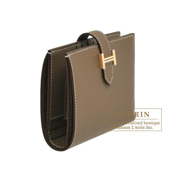 HERMES エルメス ベアンコンパクト エトゥープ ヴォーエプソン HERMES エルメス ベアンコンパクト エトゥープ ヴォーエプソン