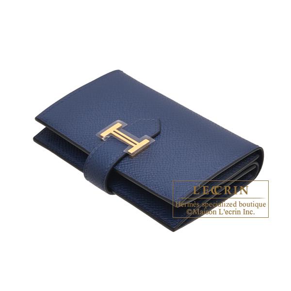 HERMES エルメス べアンコンパクト 二つ折り財布 ネイビー
