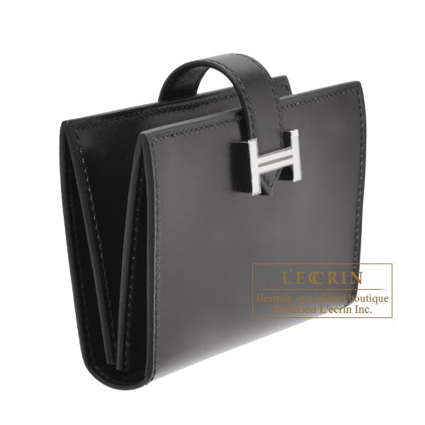 HERMES（エルメス） ベアンカードケース ブラック ボックスカーフ