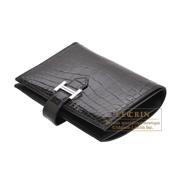 HERMES エルメス ベアンコンパクト ブラック クロコダイル HERMES エルメス ベアンコンパクト ブラック クロコダイル