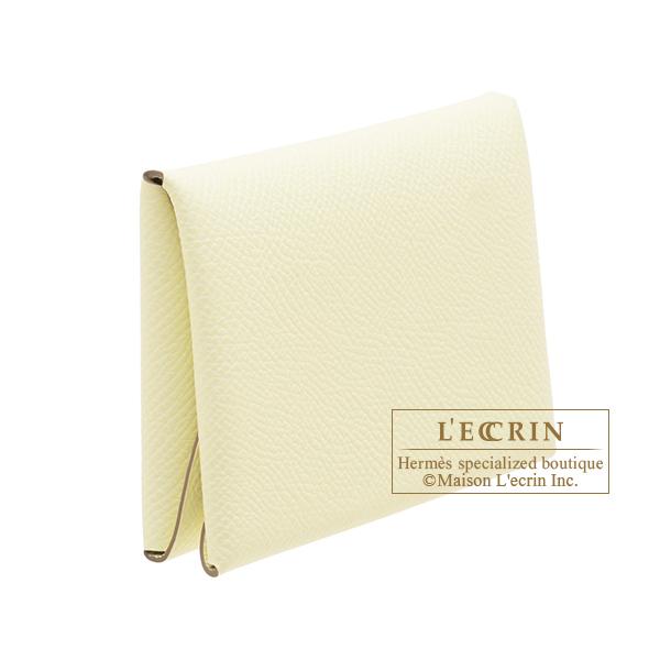 エルメス HERMES カルヴィデュオ Ｗ刻 ジョーヌミルトン シルバー金具 エプソン レディース 二つ折り財布 HERMES - エルメス HERMES カルヴィデュオ W刻 ジョーヌミルトン