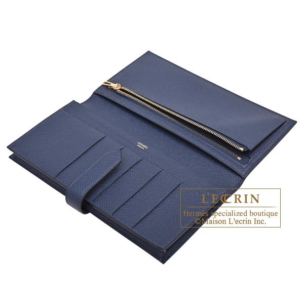HERMES エルメス べアンスフレ ヴォーエプソン ネイビー ゴールド金具 HERMES（エルメス） ベアンスフレ ブルーネイビー ヴォーエプソン