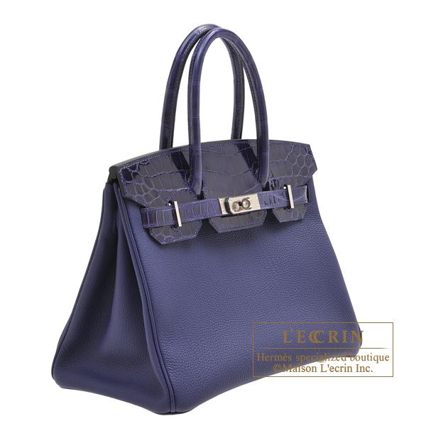 Birkin エルメス バーキンタッチ30 ブルーアンクル トゴ/クロコダイル 