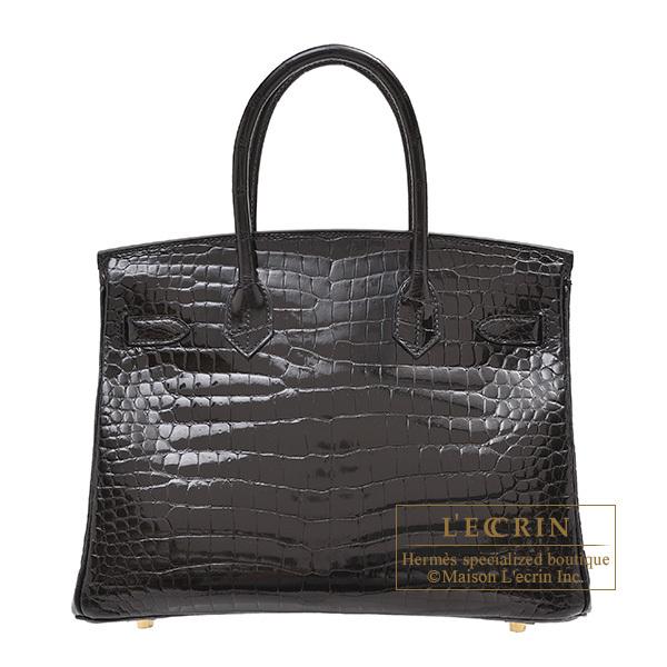 Birkin エルメス バーキン30 ブラック クロコダイル ポロサス ゴールド 