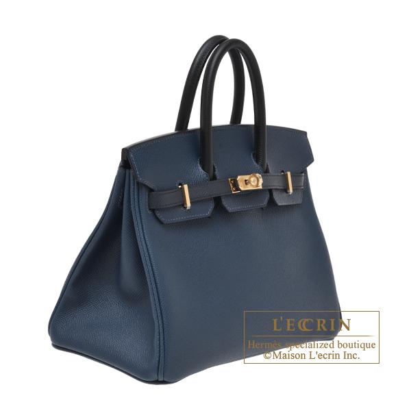 Birkin エルメス バーキントリコロール25 ブルードプリュス/ブルー