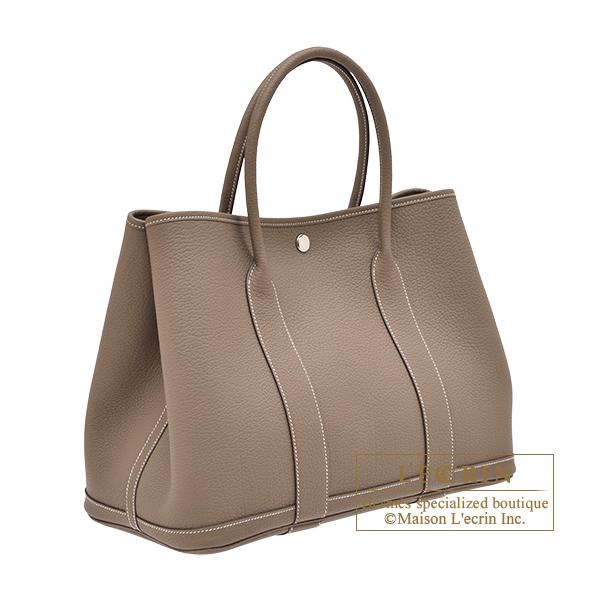 エルメス ガーデンパーティ36/PM エトゥープ ネゴンダ シルバー  