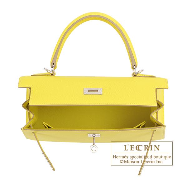 Kelly エルメス ケリー25/外縫い ライム ヴォーエプソン シルバー金具 
