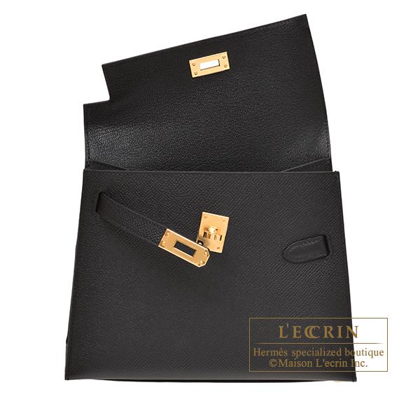 Kelly エルメス ケリー無秩序 20/外縫い ブラック ヴォーエプソン  