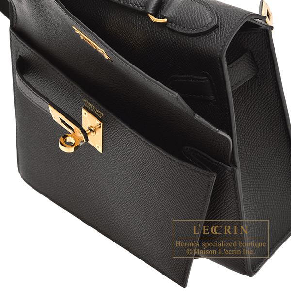 Kelly エルメス ケリー無秩序 20/外縫い ブラック ヴォーエプソン  