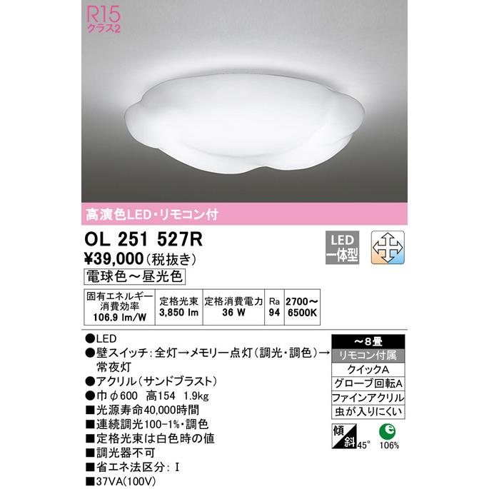 2023年モデル OL251527R LEDシーリング オーデリック odelic LED照明