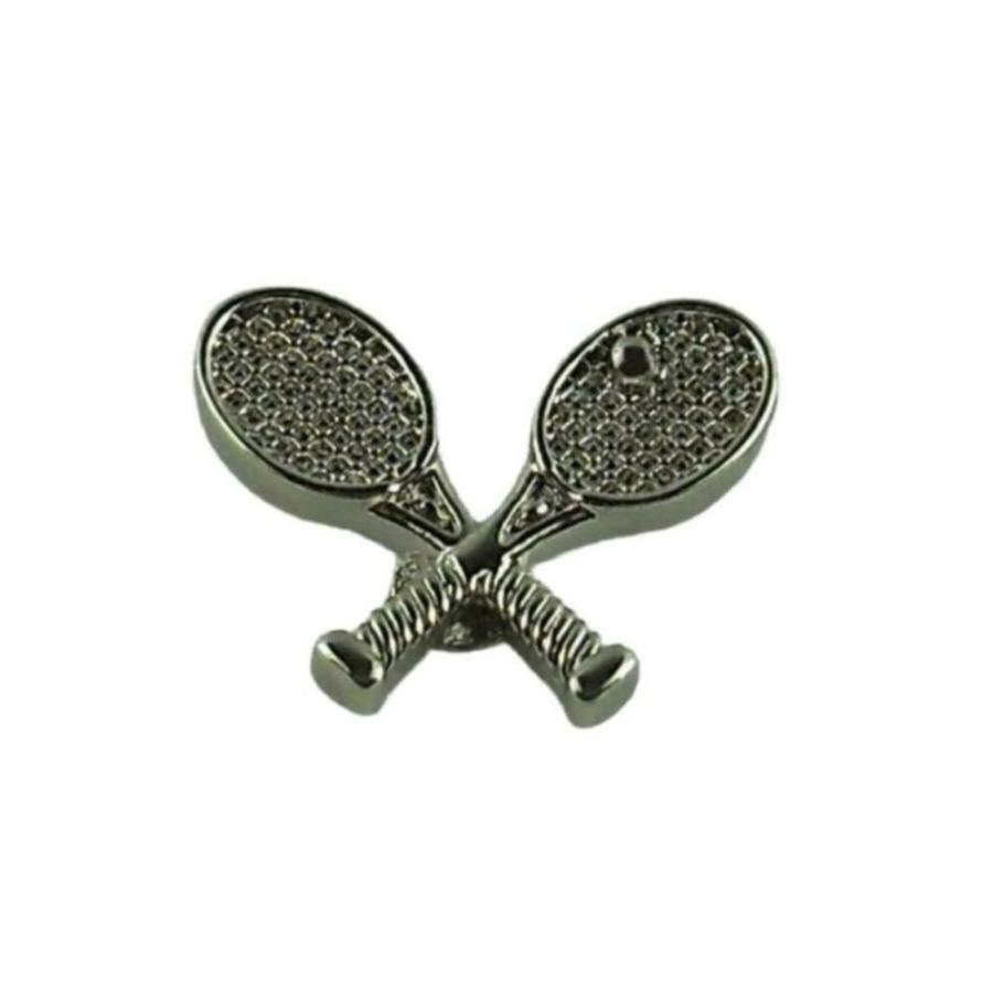 ピンバッジ ピンズ ラペルピン ブローチ テニス ラケット スポーツ A シルバー メール便送料無料 pinbadgetennisa