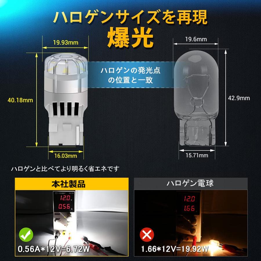 NOVSIGHT T20 LED W21W T20シングル バックランプ 後退灯 3020SMD 爆光