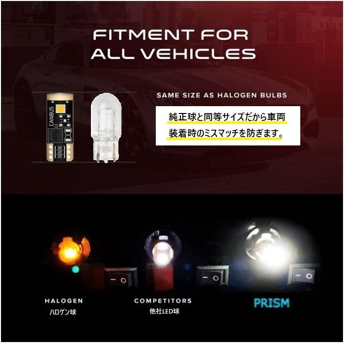 T10 LED W5W 室内灯 ルームランプ 450ルーメン 3030Maxチップ搭載 無極