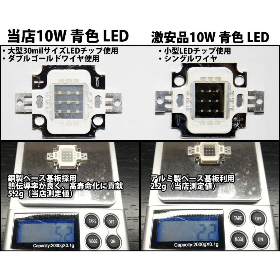 高品質 高効率 10W 青色 青 ブルー ハイパワーLED素子 COB LED電球