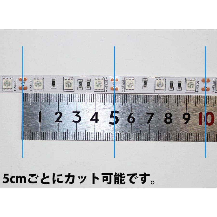 UV 紫外線 紫色 395nm LEDテープ ブラックライト 正面発光 1m単位で切り売り 高輝度 5050SMD 60個使用 100cm 1000mm LED 発光ダイオード｜ledg｜03