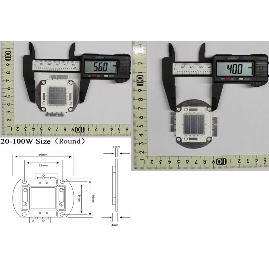 高品質 高効率 50W 青色 青 ブルー ハイパワーLED素子 LED電球、LED